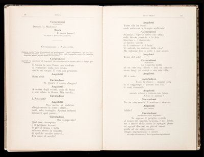 Libretto della Tosca di Giacomo Puccini, Edizione Ricordi, Italia da Italian School