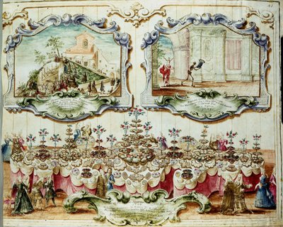 Pranzo dato in onore della nobiltà di Bologna per la festa di San Bartolomeo. 1723. Archivio di Stato di Bologna da Italian School