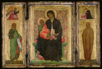 Madonna col Bambino in trono con (da sinistra a destra) San Giovanni Battista con l