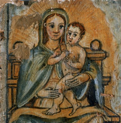 Madonna con Bambino (dettaglio di un ex-voto) da Italian School