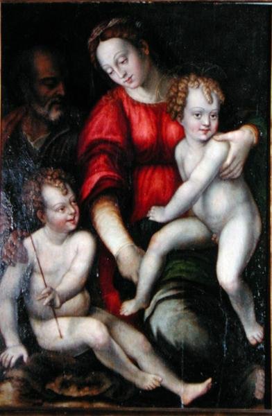 Madonna e Bambino con San Giovanni Battista da Italian School
