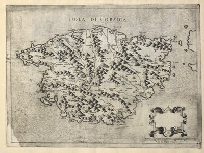 Mappa della Corsica, Isola di Corsica (incisione) da Italian School