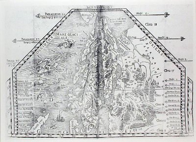 Mappa della Scandinavia, da un atlante di Olaus Magnus da Italian School