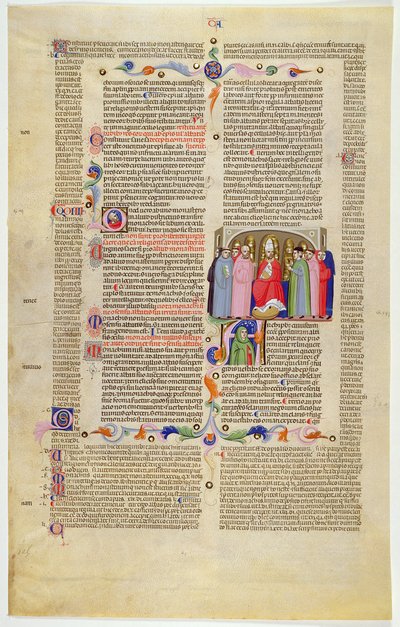 Marlay Cutting IT.10: Foglio con miniatura dal Decretum di Graziano che mostra l