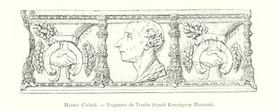 Matteo Civitali, Frammento di Tomba, South Kensington Museum (incisione) da Italian School