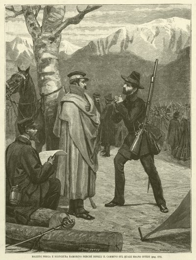 Mazzini prega e scongiura Ramorino perché ripigli il cammino sul quale erano intesi (incisione) da Italian School
