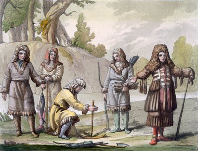 Uomini della Kamchatka, estremo oriente della Russia, c.1820-30 da Italian School