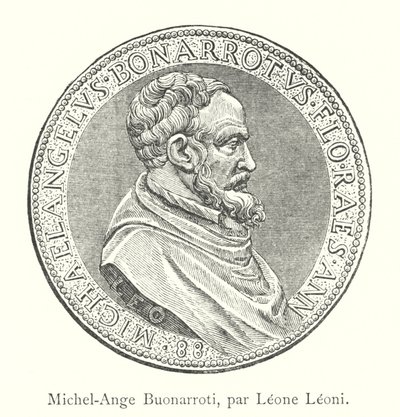 Michelangelo Buonarroti, di Leone Leoni (incisione) da Italian School