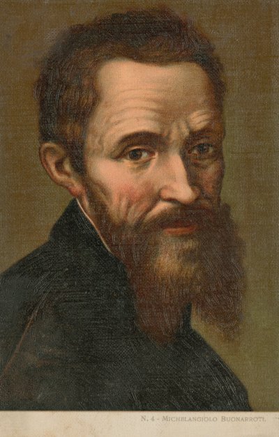 Michelangelo, artista italiano (cromolito) da Italian School
