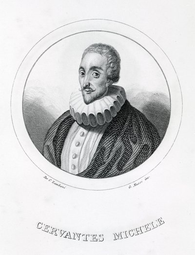 Miguel de Cervantes, scrittore spagnolo (1547 - 1616) da Italian School