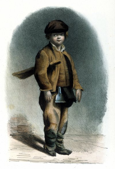Mestiere milanese: uno spazzacamino. Incisione del 1830 Locarno da Italian School
