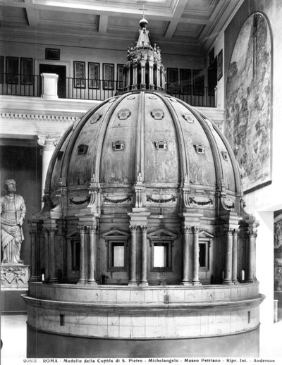 Modello della cupola di San Pietro, progettata da Michelangelo e costruita da Giacomo della Porta nel 1588-90 da Italian School