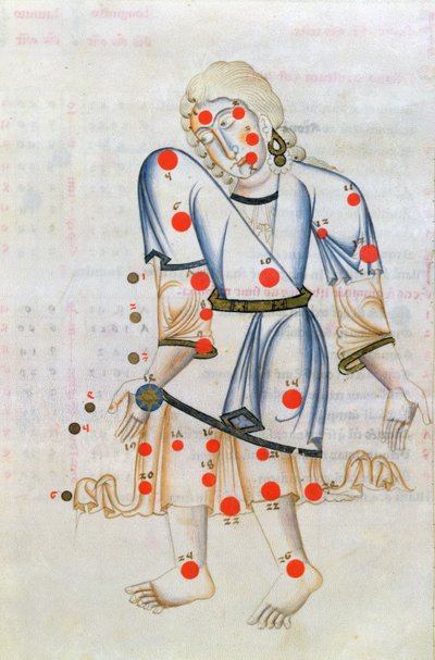Ms.1036 La Costellazione della Vergine, dal Liber de stellis fixarum, una traduzione latina del Libro delle Stelle Fisse di Abr ar-Rahman Al Sufi (903-986 d.C.) da Italian School