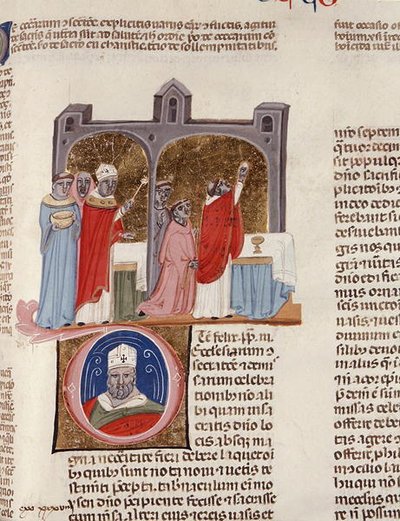 Ms. 183, f.312r: De consecratione, miniatura dal 