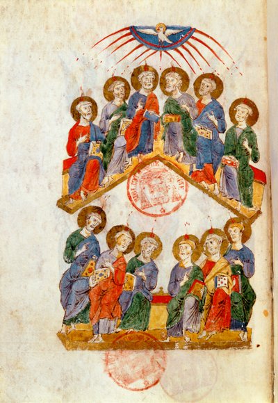 Ms 364 Pentecoste, dal Breviario di Monte Cassino da Italian School