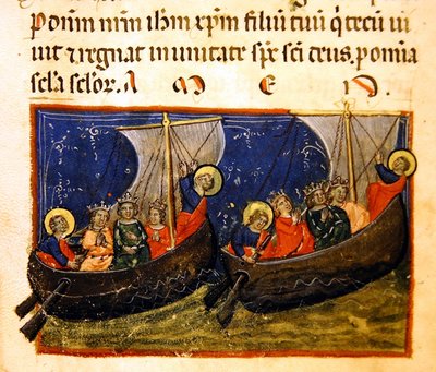 Ms. 406, miniatura dal Trattato di edificazione e costruzione della chiesa di San Giovanni Evangelista, c.1330-40 da Italian School