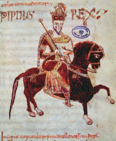 Ms 4 Ritratto equestre di Pepino (c.773-810) Re d