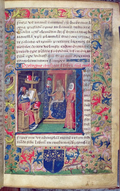 Ms 5113 Presentazione di Giovanni di Capua al suo patrono della sua traduzione in latino di 