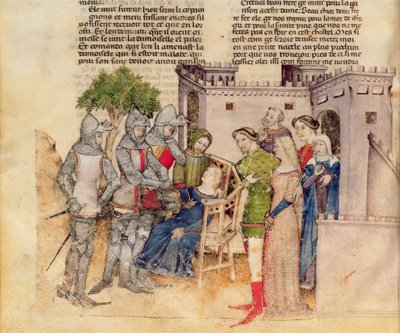 La morte della sorella di Percival, dalla Queste del Saint Graal, c.1380-85 da Italian School