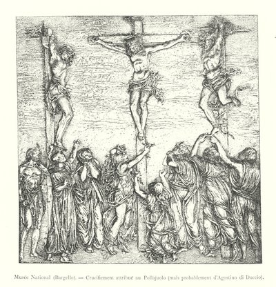 Museo Nazionale, Bargello, Crocifissione attribuita al Pollaiolo, ma probabilmente di Agostino di Duccio (incisione) da Italian School