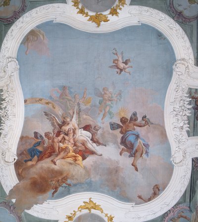 Scena mitologica con lo zodiaco da Italian School