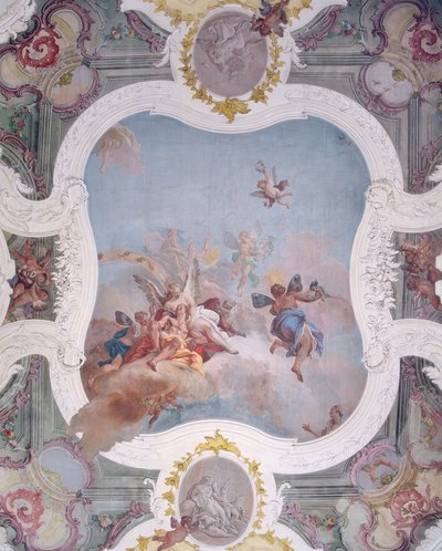 Scena mitologica con lo zodiaco da Italian School