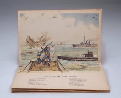 Battaglia navale, illustrazione tridimensionale tratta dal libro per bambini I nostri soldati da Italian School