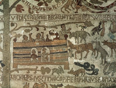 Arca di Noè, 1166 (mosaico) da Italian School