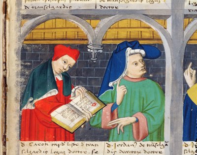 Nobile e avvocato che tiene un libro aperto da Italian School