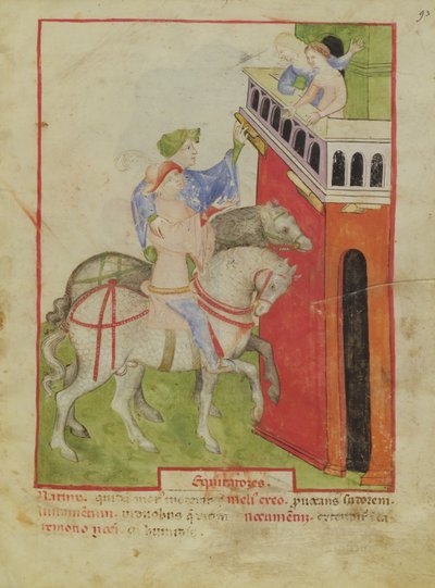 Equitazione, dal Tacuinum Sanitatis, c.1390-1400 da Italian School