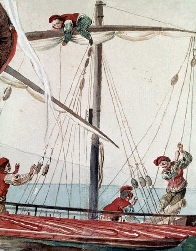 Antichi mestieri napoletani: una barca da pesca. Napoli, Museo Nazionale di San Martino da Italian School