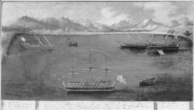 Una delle imprese navali del famoso marinaio Mattio Ivanovich da Dobrota, c.1730 da Italian School