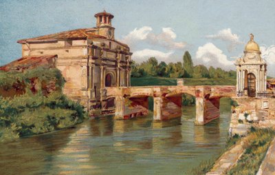 Padova / Padua: Porta Venezia e Ponte sul Bacchiglione (chromolitho) da Italian School