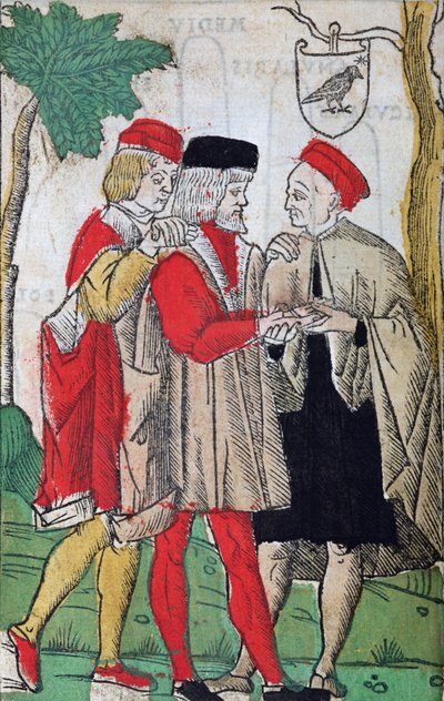 Lettura della mano da Chiromantia di Andrea Corvo, 1581 da Italian School