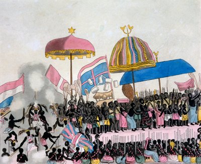 Vista panoramica del Yam Custom, da Costumi dei... di Giulio Ferrario, c.1820-30 da Italian School