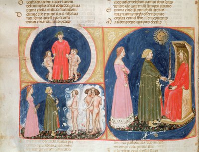 Conversazione con Giustiniano, dalla Divina Commedia di Dante Alighieri da Italian School