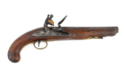 Pistola a pietra focaia modello 1796 per dragoni pesanti, variazione con tubo per bacchetta e serratura modello Ordnance, c.1800 da Italian School