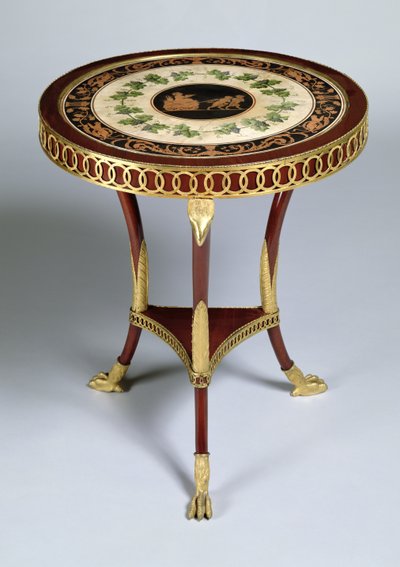Tavolo a piedistallo, 1804-14 (legno dorato) da Italian School