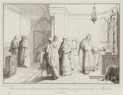 Pietro Orseolo I abbandona il trono e la patria per farsi monaco in Francia, 978 da Italian School