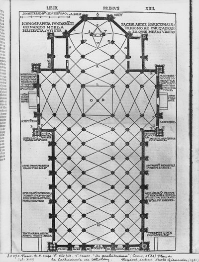 Piano del Duomo di Milano, illustrazione da De Architectura di Vitruvio, Como, 1521 da Italian School