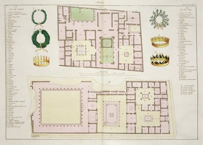 Piante della Casa del Questore e della Casa del Fauno, Pompei, tavola 25A, classe 5 da Parte I di La storia delle nazioni da Italian School