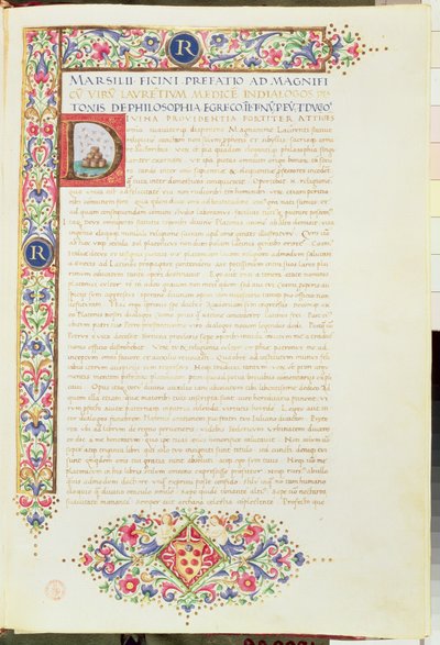 Plut 82.6 C.1 I dialoghi di Platone tradotti da Ficino e dedicati a Lorenzo il Magnifico, 1480 circa (pergamena) da Italian School