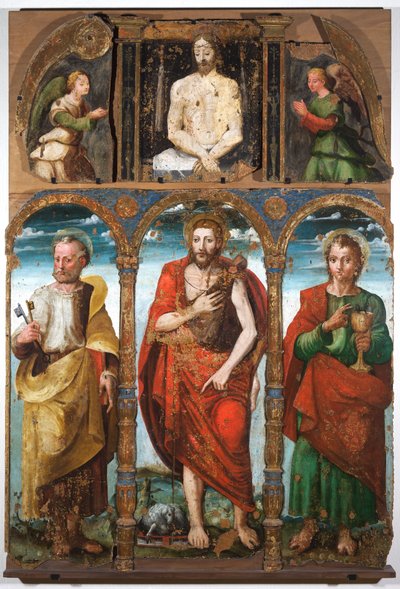 Polittico di San Giovanni Battista con San Pietro e San Giovanni Evangelista, prima metà del XVI secolo da Italian School