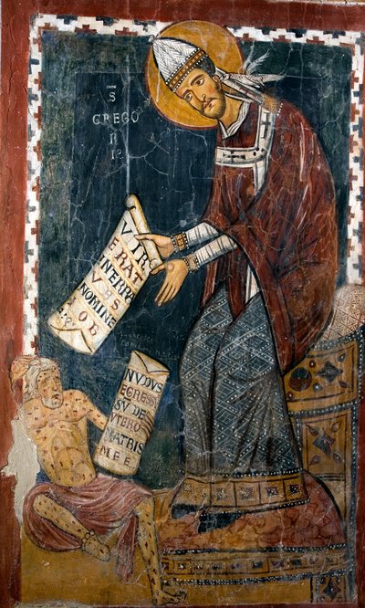Papa Gregorio I il Grande (540-604) e Giobbe da Italian School