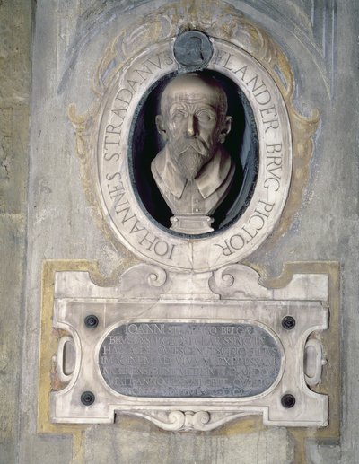 Busto ritratto di Joannes Stradanus, pittore, disegnatore e designer di arazzi fiammingo, nato Jan van der Straet a Bruges, lavorò in Italia, noto anche come Giovanni Stradano (1523-1605) da Italian School