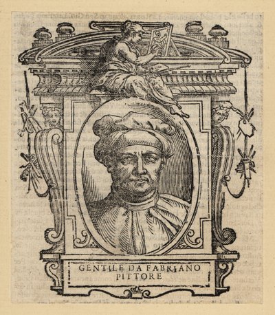 Ritratto di Gentile da Fabriano, pittore italiano, stile gotico internazionale, circa 1370-1427 da Italian School