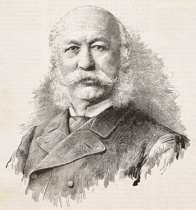 Ritratto di Girolamo Cantelli (1815-1884), patriota e politico italiano, incisione da fotografia di Baroni e Gardelli, da L