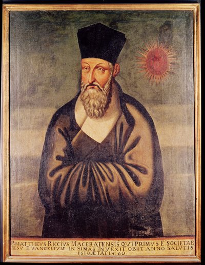 Ritratto di Matteo Ricci (1552-1610) missionario italiano, fondatore della missione gesuita in Cina da Italian School
