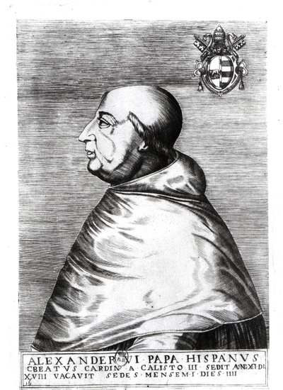 Ritratto di Papa Alessandro VI (1492-1503) XVI-XVII secolo da Italian School