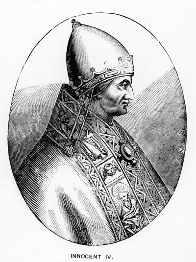 Ritratto di Papa Innocenzo IV (m.1254) illustrazione da Science and Literature in the Middle Ages and Renaissance, scritto e inciso da Paul Lacroix, 1878 da Italian School
